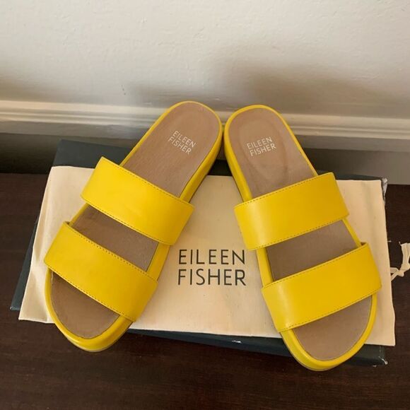 Eileen Fisher deed slide leather upper and lining sandal size 5 - Picture 3 of 7
